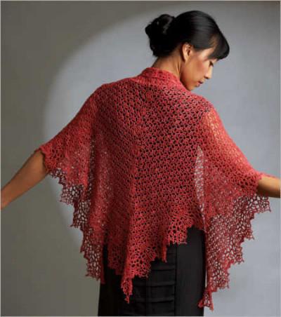 ผ้าคลุมไหล่แบบญี่ปุ่น Openwork Shawl Crochet 