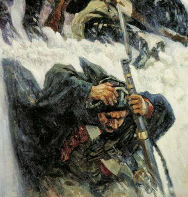 Surikov Suvorov ข้ามเทือกเขาแอลป์